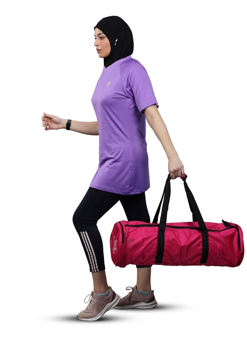 FLUSH Flush Women's Long and Loose V-Neck T-Shirt, Plus Size Modest Sports Tee, Casual Yoga Shirt  - Image 4