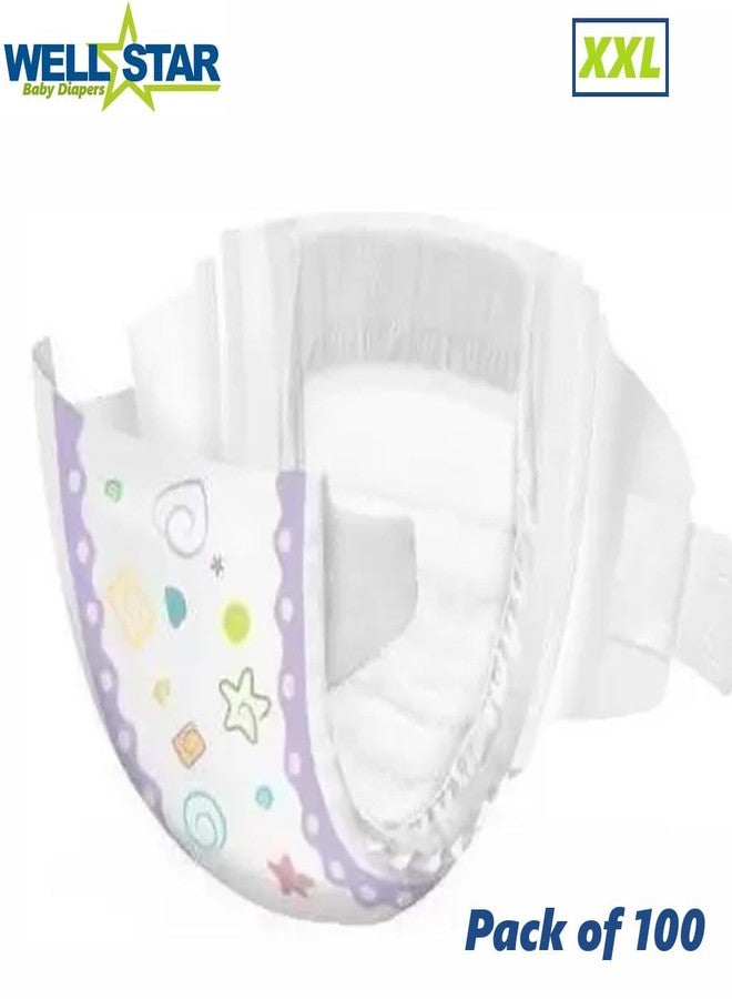 WELLSTAR Super Soft Baby Diaper (Open Tape) with High Absorb Technology Extra Extra Large (XXL - 100 Units) - Image 2