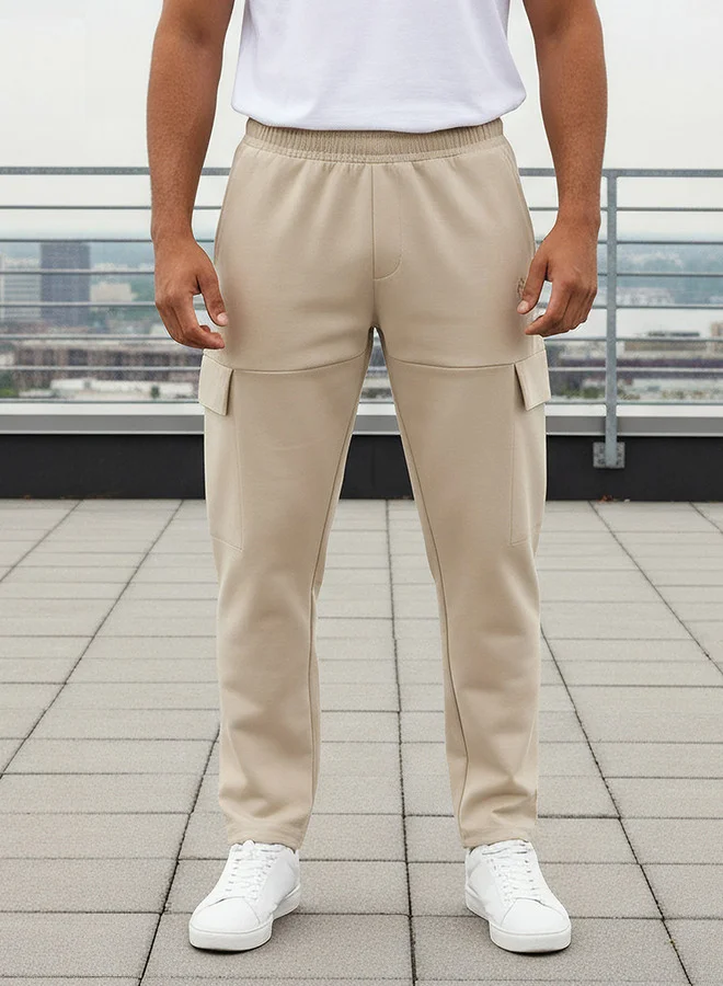 Men Regular Fit Cargo Joggers with Pockets