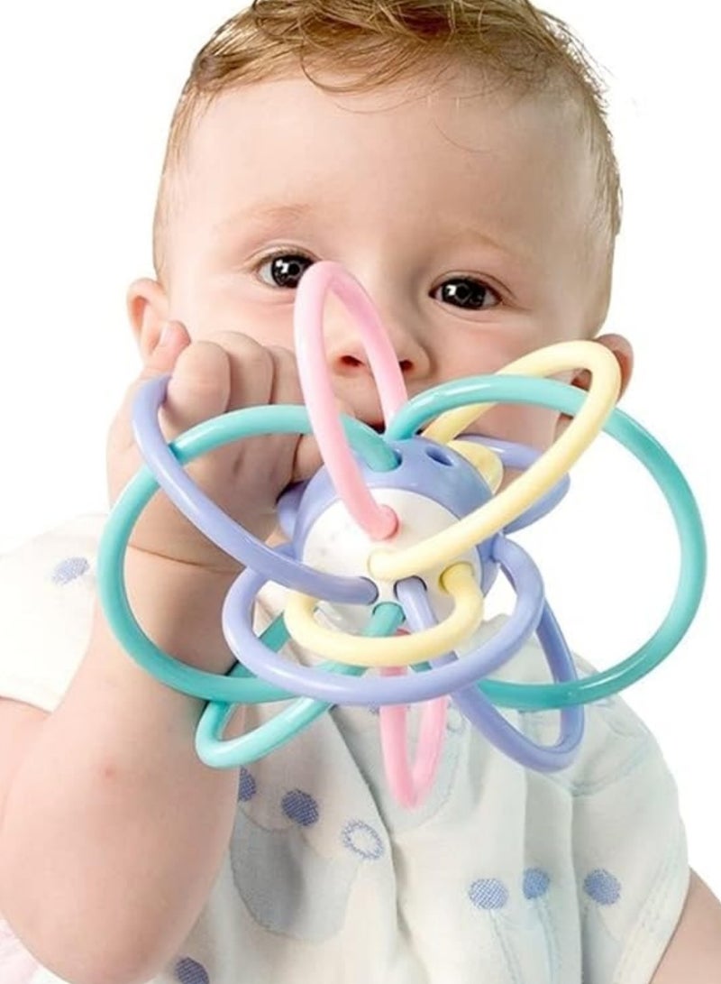 Silicone Baby Teething Ball – Food Grade Chewable Teething Toy，Rattle and Teether Activity Ball, Toy Baby Rattles Teether Baby Toys, Shake Rattle, Sensory Teether, Early Development Learning Toy, Birthday Gifts for Babies Boy Girl  - Image 2