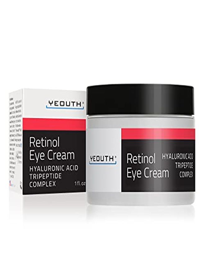 Yeouth Retinol Eye Cream 2.5%, AntiAging Eye Cream With Hyaluronic Acid, Green Tea & Caffeine, Diminish Fine Lines, Wrinkles, Dark Circles & Puffiness (1 Oz) - Image 1
