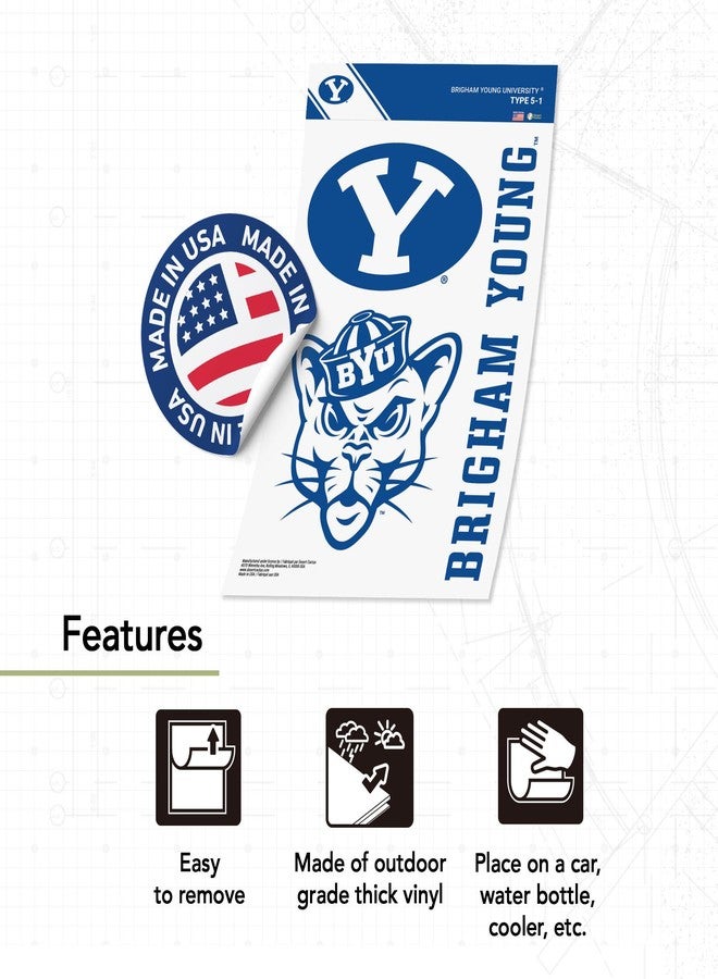 Desert Cactus BYU Brigham Young University Sticker Cougars Cougs Vinyl Decals Laptop Water Bottle Car Scrapbook T5 (Type 5-1) - Image 3