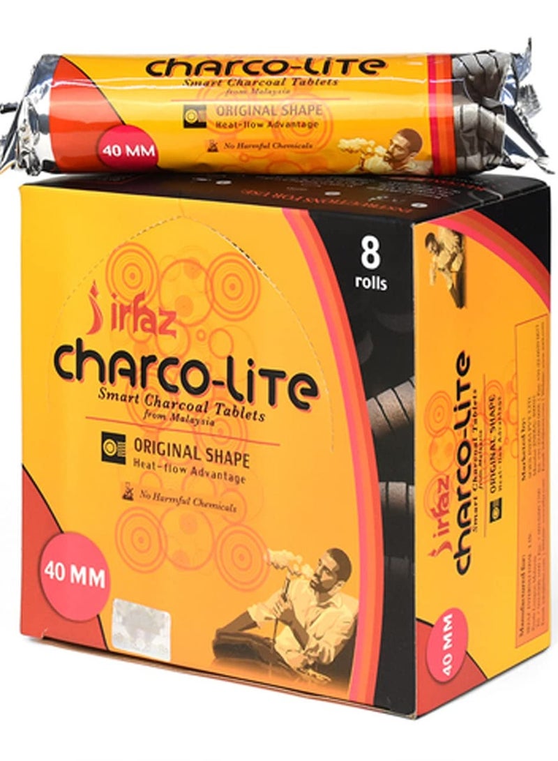 Charco lite Bakhoor Charcoal 80 Pieces 40 mm, Black, Quick Lighting Charcoal