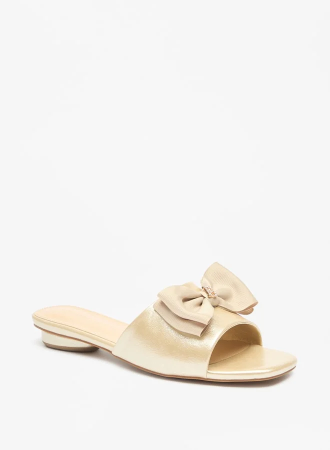 Flora Bella By Shoexpress Women's Bow Accented Slip-On Slide Sandals Ramadan Collection