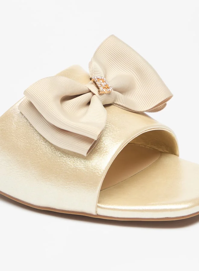 Flora Bella By Shoexpress Women's Bow Accented Slip-On Slide Sandals Ramadan Collection