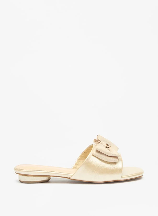 Flora Bella By Shoexpress Women's Bow Accented Slip-On Slide Sandals Ramadan Collection