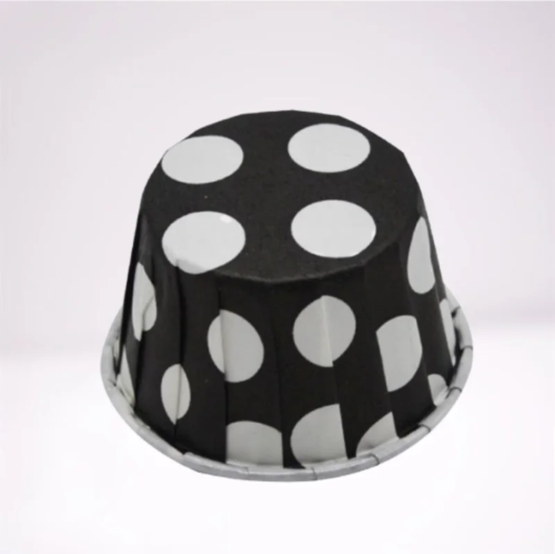 Alsepeteavm Special Pet Capsule 50*39MM 50 Pieces Black-White Polka Dots