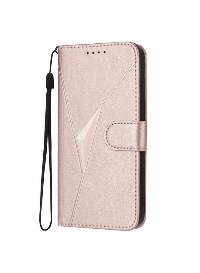 S-TOP Case For Samsung Galaxy A22 5G Triangle Pattern Buckle Clasp Leather Phone Case - Image 2