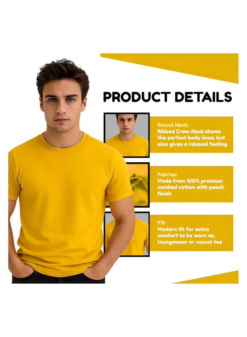 برينت شوب فور مي تي شيرت رجالي برقبة مستديرة للكبار 170 جرامًا في المتر المربع من القطن الخالص الألوان الأساسية - Image 3