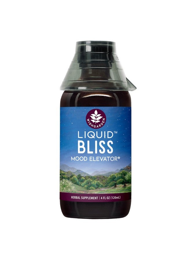 WishGarden Herbs Liquid Bliss Mood Elevator - Plant-Based Herbal Supplement with Organic Cacao, Cotton Root, Passionflower, Increases Sense of Connection, 4oz - Image 1
