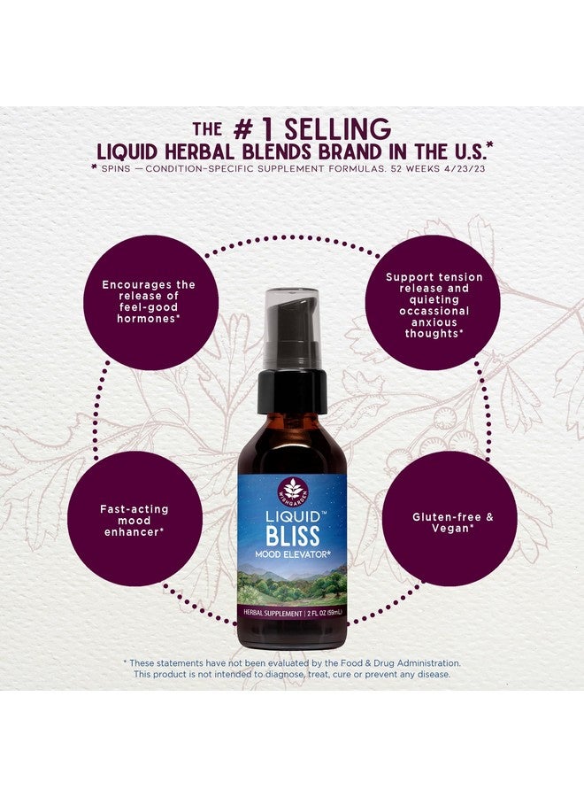 WishGarden Herbs Liquid Bliss Mood Elevator - Plant-Based Herbal Supplement with Organic Cacao, Cotton Root, Passionflower, Increases Sense of Connection, 4oz - Image 3