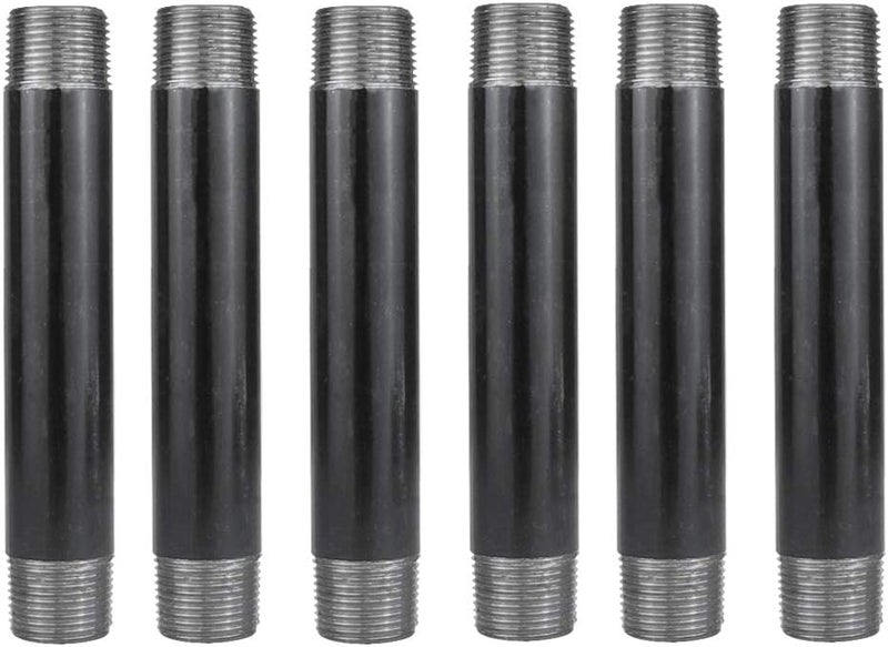 GeilSpace 3/4" × 6" Heavy Duty Pre-Cut Grey Metal Pipe, Industrial Steel Fits Standard 3/4 Inch Threaded Pipes and Fittings - Vintage DIY Industrial Shelving (3/4" × 6", Grey) - Image 1
