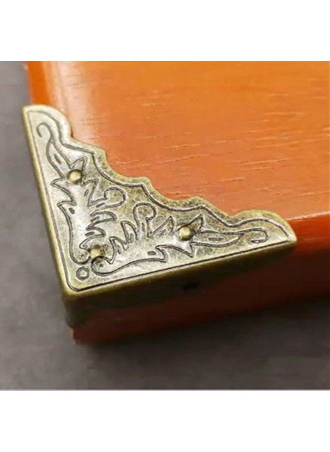 Dophee - 16Pcs Antique Brass Jewelry Box Corner Chest Corner Protector Guard Edge Cover1.26"X1.26"X0.43" - Image 1