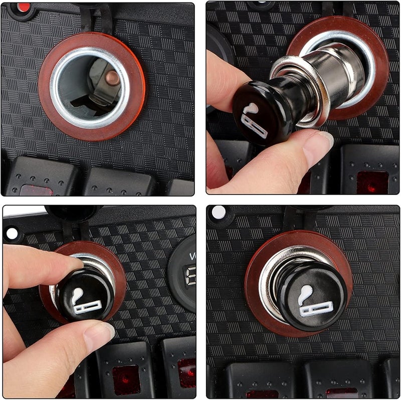 QASULER 12V 24V Dual USB Lighter Socket 8 Gang Switch Panel - Image 4