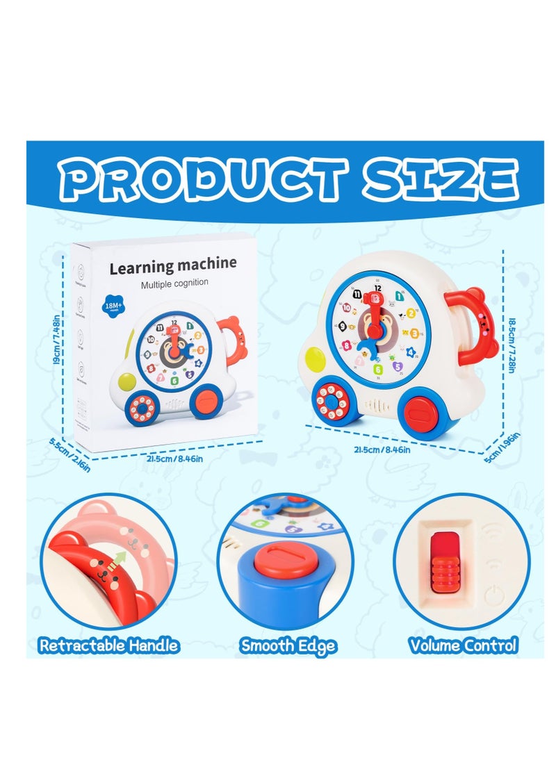 Excefore Early Learning Musical Toys Teaching Clock Toy for Kids, Time Number Puzzle Learning Toy Teaching Clocks, Suitable for 1 2 3 Year Old Boys Girls - Image 2