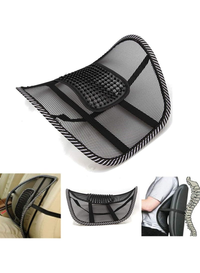 معرض الأعياد وسادة دعم أسفل الظهر من Air Flow لمقعد السيارة، وسادة خصر مريحة من الشبكة لتخفيف آلام أسفل الظهر، وسادة مقعد السيارة، كرسي المكتب، أسود  - Image 4