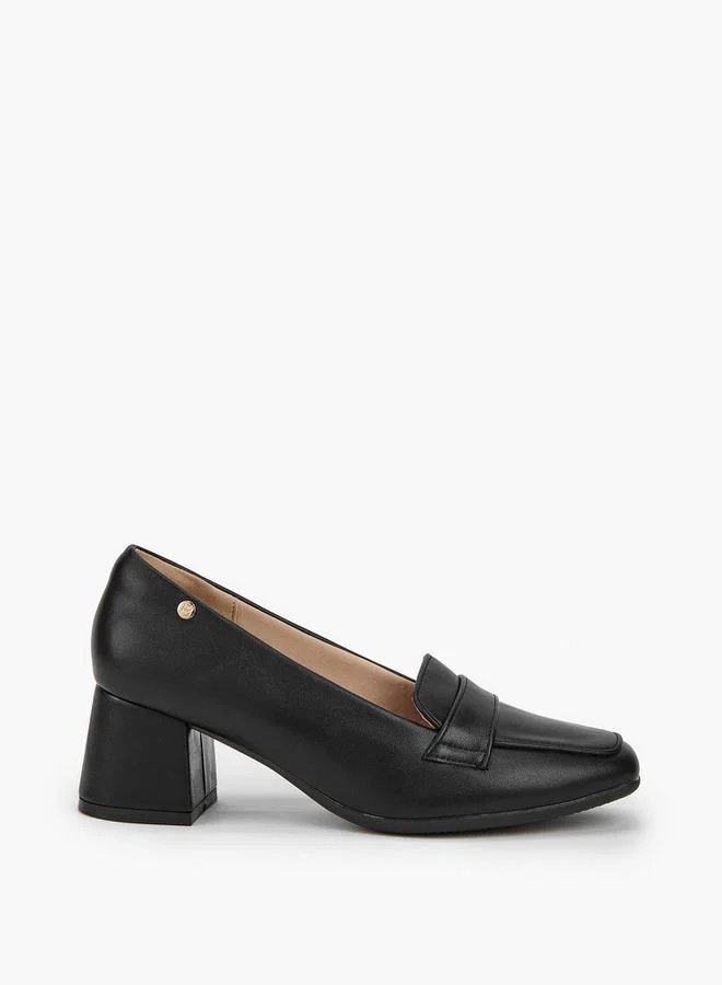 Flora Bella By Shoexpress Flora Bella Solid Slip-On Loafers With Block Heel
