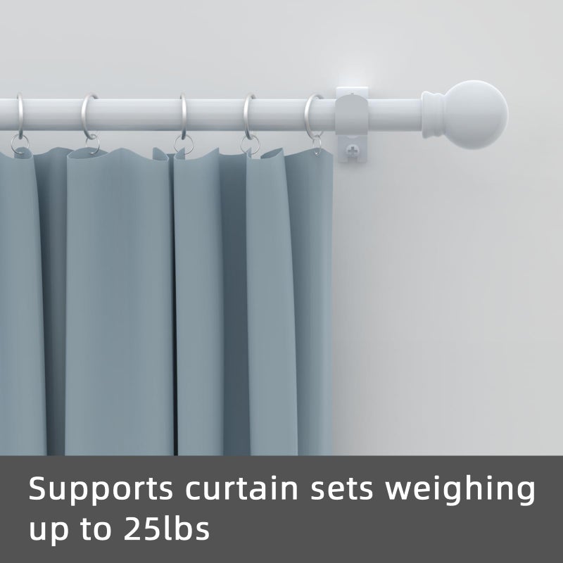GXOACKJ Curtain Rods for windows 32-48 inch, 5/8 inch Decorative White Splicing Heavy Duty Metal Curtain Rod set with Brackets - Image 2