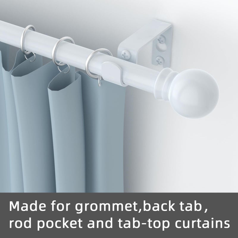 GXOACKJ Curtain Rods for windows 32-48 inch, 5/8 inch Decorative White Splicing Heavy Duty Metal Curtain Rod set with Brackets - Image 3