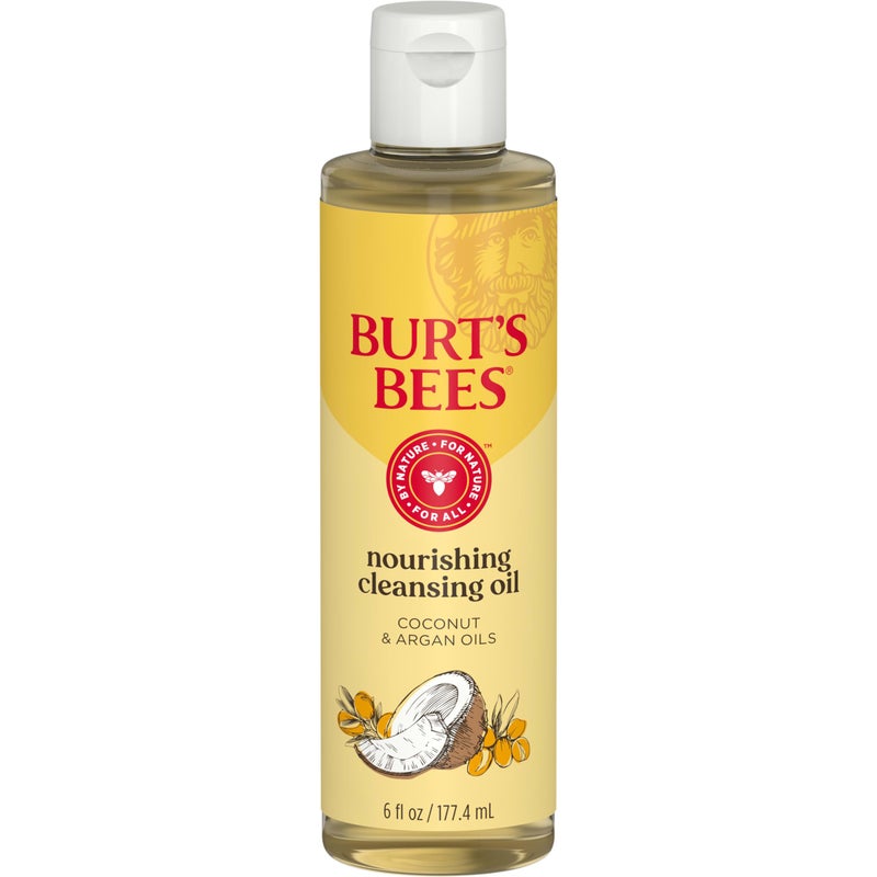 Burt's Bees Nourishing Cleansing Oil With Coconut and Argan Oils, Cleansing Face Oil for Normal to Dry Skin, College Back to School Dorm Essentials, Natural Origin Skin Care, 6 fl. oz. Bottle - Image 1