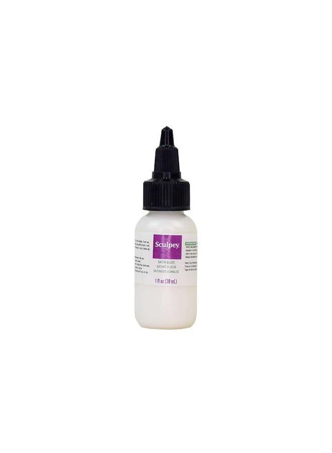 Polyform Sculpey® Satin Glaze, Non Toxic, 1 fl oz. bottle with precise flow twist cap. Will add a satin finish to your baked polymer oven-bake clay creations!  - Image 1