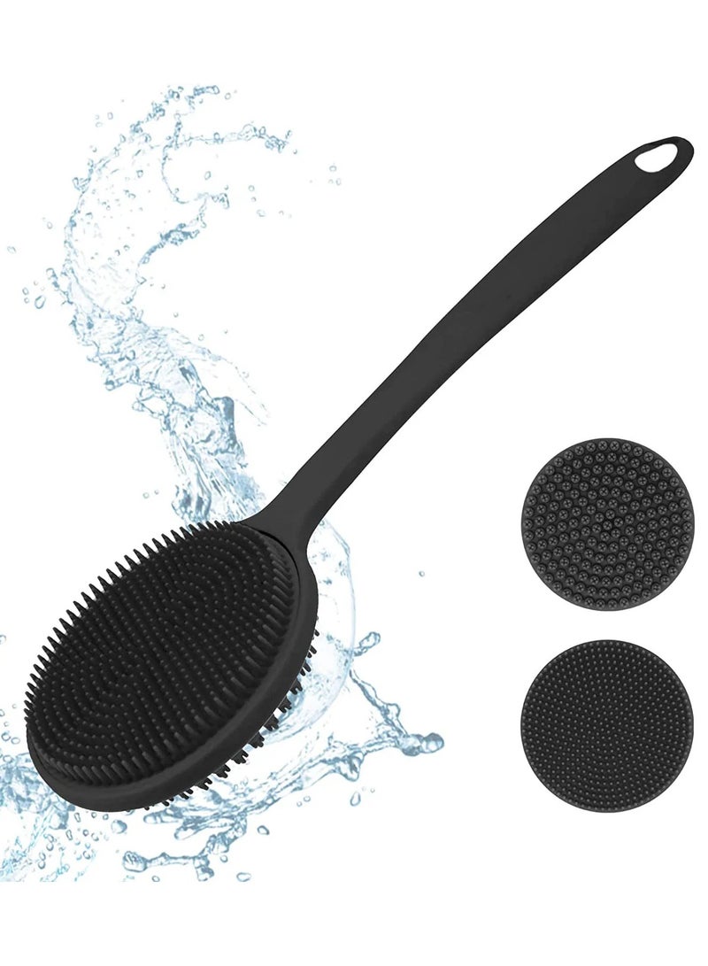 Silicone Back Scrubber for Shower, Bath Body Brush with Long Handle,Double Sided Shower Brush for Shower Exfoliating and Massage - Image 3