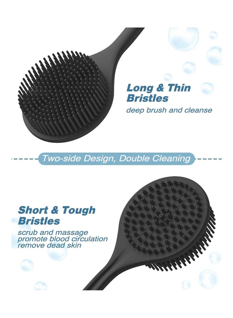 Silicone Back Scrubber for Shower, Bath Body Brush with Long Handle,Double Sided Shower Brush for Shower Exfoliating and Massage - Image 5