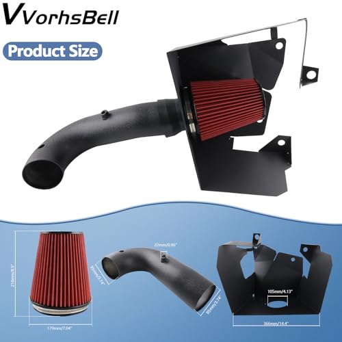 VVORHSBELL Cold Air Intake Pipe Kit w/Filter Compatible with For 2019-2024 Ram 1500 5.7L V8 2WD/4WD Cold Air Intake Kit - Image 2