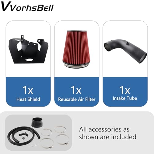 VVORHSBELL Cold Air Intake Pipe Kit w/Filter Compatible with For 2019-2024 Ram 1500 5.7L V8 2WD/4WD Cold Air Intake Kit - Image 3