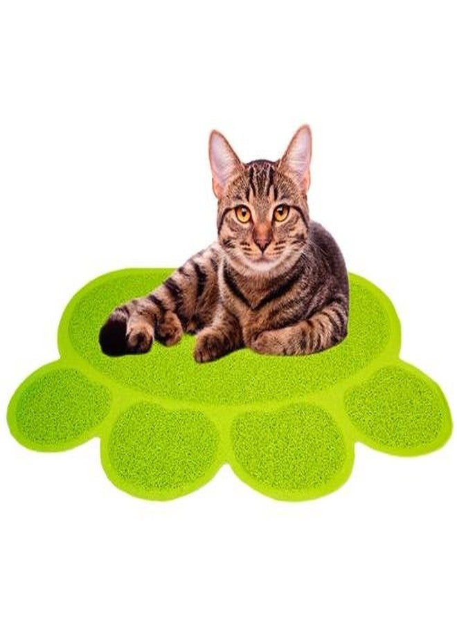 Jumbl Cat Litter MAT Catcher - Smartgrip Paw-Shaped Innovative Grass-Like Material Traps and Catches Litter While Remaining Soft On Paws - 24 x 18-1 Count (Pack of 1) - Grass Green - Image 2