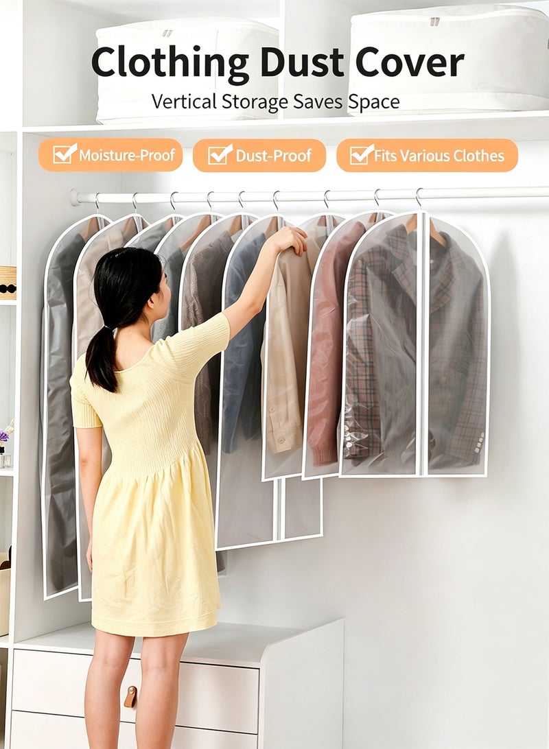 Garment Bags Set of 10 for Hanging Clothes, 60x100cm Zippered Suit Dust Covers, Space Saving Clothes Storage Protector for Suits, Coats, Dresses, Closet & Travel - Image 4