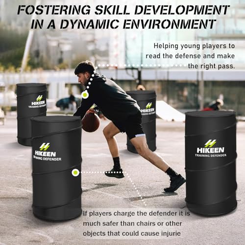 Hikeen Basketball Defender Dummy 4 Pack - Pop Up Safely Simulate Defender - Foldable Training Equipment for Basketball, Soccer, Football and More, 1 Carrying Bag - Image 3