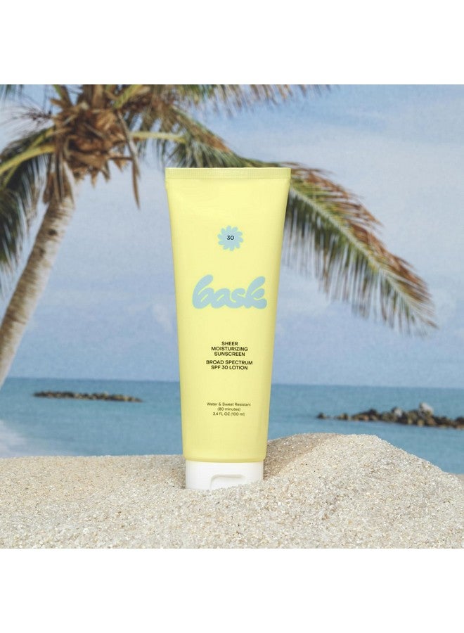 Bask Suncare SPF 30 Sheer Moisturizing Sunscreen Lotion - Broad Spectrum UVA/UVB Protection, Dermatologist Recommended, Hydrating, Lightweight & Fast Absorbing, No White Cast, Travel Size, 3.4 fl oz - Image 2