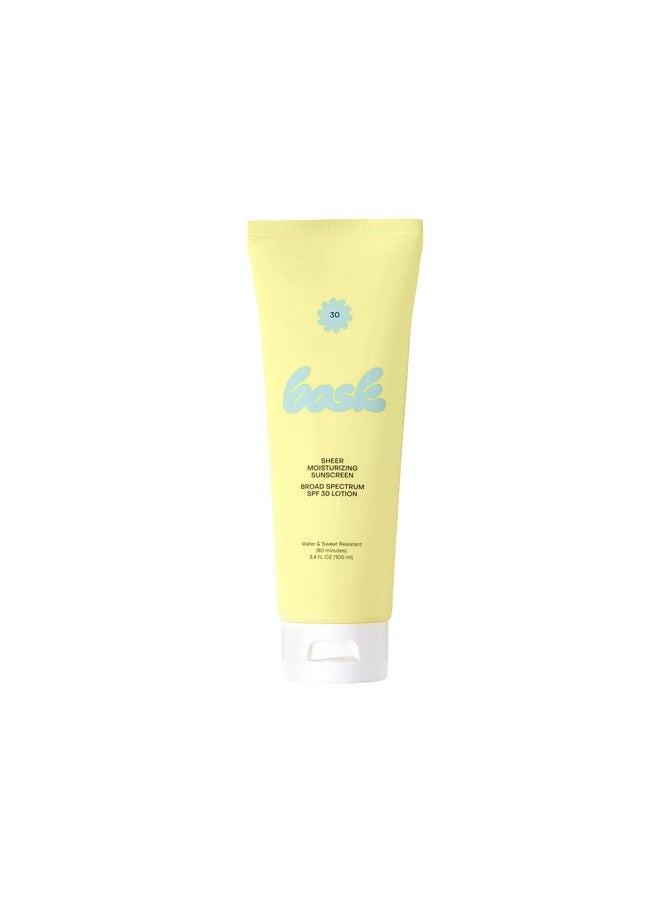 Bask Suncare SPF 30 Sheer Moisturizing Sunscreen Lotion - Broad Spectrum UVA/UVB Protection, Dermatologist Recommended, Hydrating, Lightweight & Fast Absorbing, No White Cast, Travel Size, 3.4 fl oz - Image 1