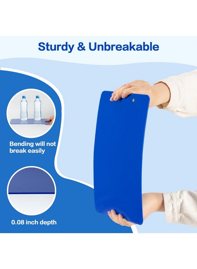 ديلي ألواح الحافظة البلاستيكية ذات المشبك المنخفض، حافظة قياسية بحجم حرف A4 لطلاب وممرضات المكاتب والنساء مقاس 12.4 × 9 بوصة أزرق - Image 4
