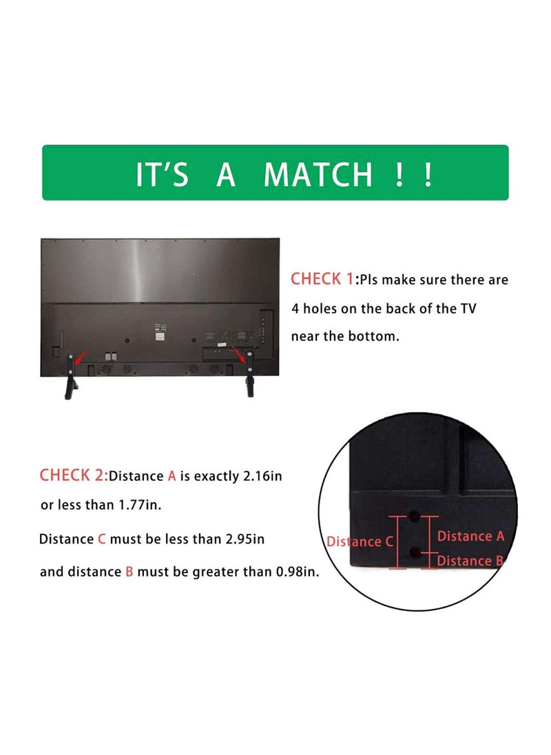 SYOSI - Universal TV Stand Legs, TV Base Pedestal Feet Stand Mount, Replacement TV Stand Legs for Most LED Plasma Flat Screen, Universal TV Stand Legs, TV Base Pedestal Feet Stand Mount Black - Image 1