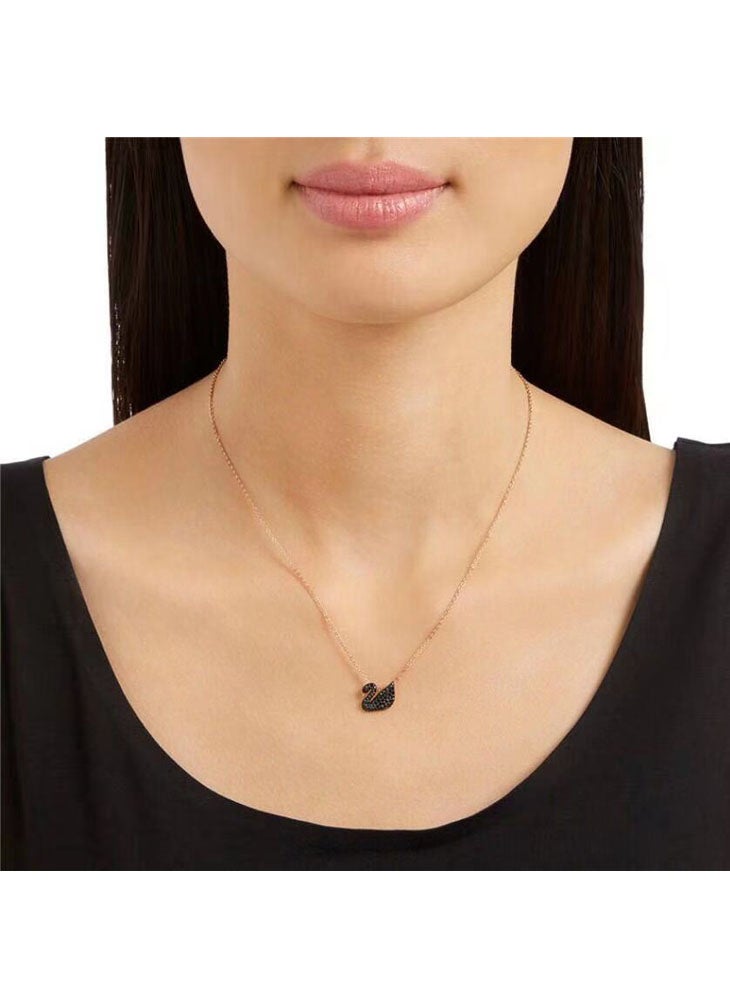 General - Rose Gold Swan Shaped Pendant Necklace - Image 1