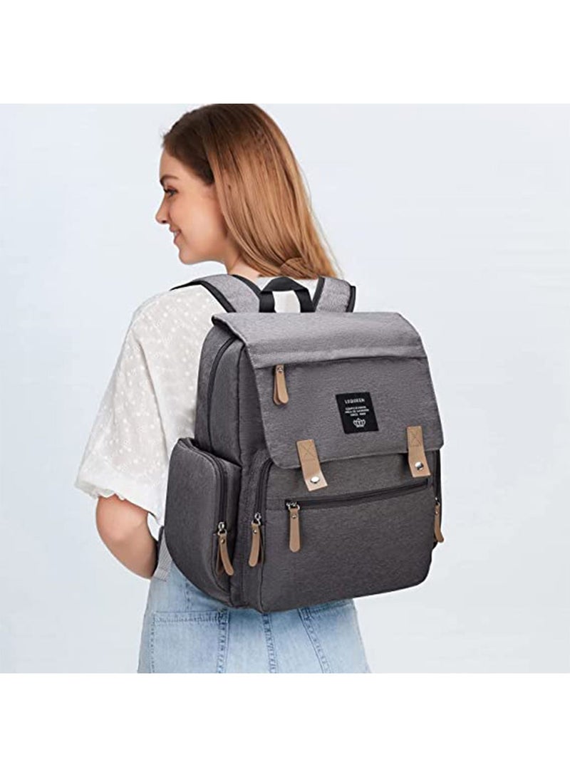 GT-Wheel Diaper Backpack, Waterproof Canvas Baby Bag with Insulated Pockets Stroller Straps Changing Pad - Image 2