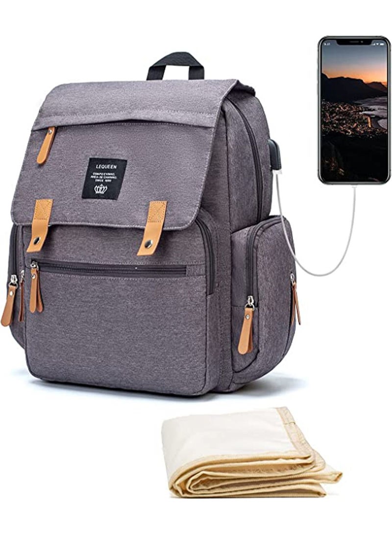 GT-Wheel Diaper Backpack, Waterproof Canvas Baby Bag with Insulated Pockets Stroller Straps Changing Pad - Image 1