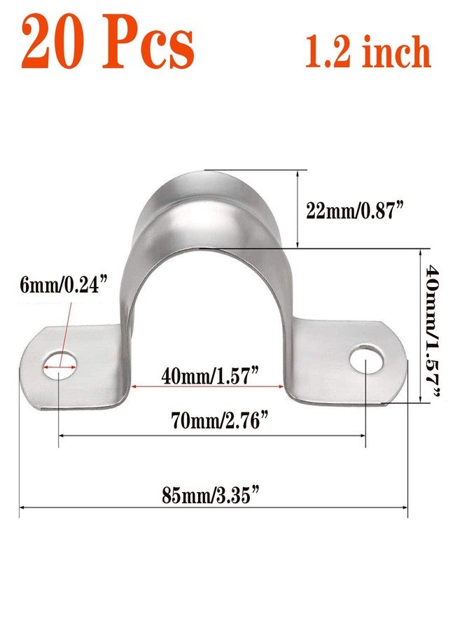 SDY 20 Pcs 1.2" Stainless Steel Pipe Strap, U Bracket, Heavy Duty Pipe Clamp (40mm) - Image 2