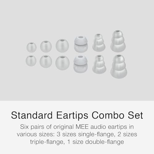 MEE audio Standard Eartips Ear Tip Combo Set (6 Pairs in Various Sizes, Clear) for M6 / M6 PRO / MX PRO series / Pinnacle P1 / P2 / X1 / X5 / X6 / M9B / M6B and Other Earphones, Earbuds - Image 2