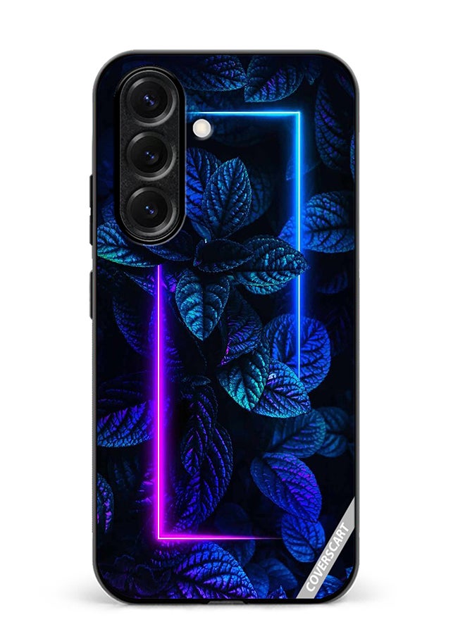 VR CREATIVE Protective Case Cover For Samsung Galaxy S25 Blue Foliage Plants Neon Design Multicolour