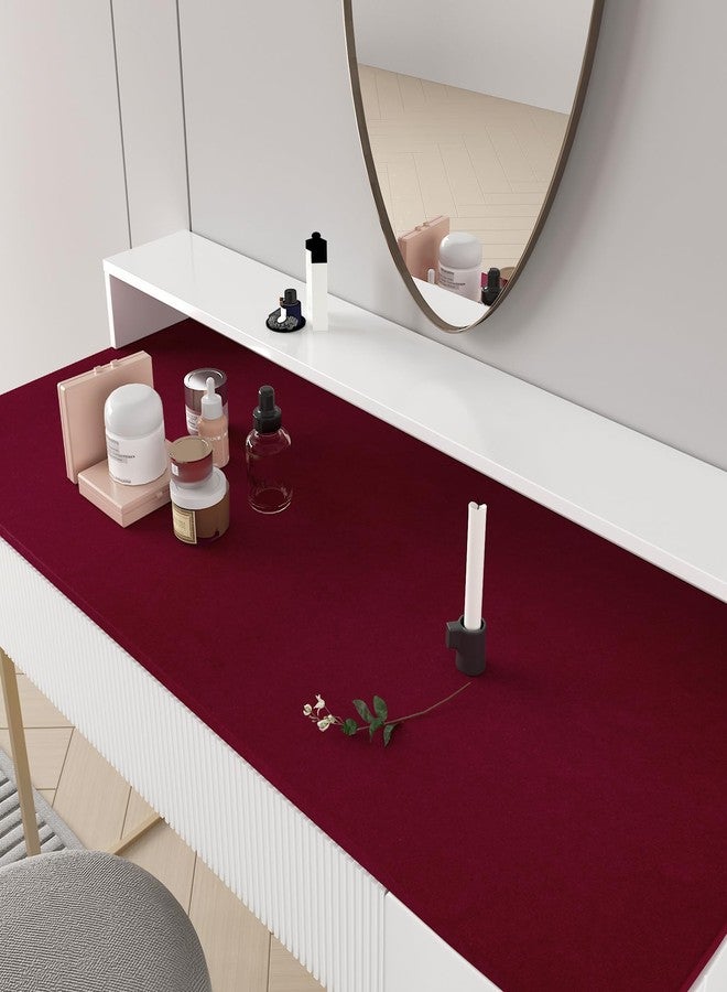 CHIHUT Self Adhesive Velvet Dresser Drawer Liner Dark Red Velvet Fabric Flock Contact Paper Roll 17.7''x100'' Dark Red Soft Felt Velvet Flocking Liner for Jewelry Drawer Box Lining Art Crafts - Image 2