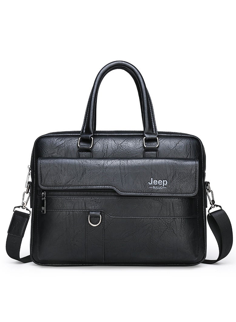 AUTOYSUR Men Crossbody Bag Shoulder Bags Vintage Men Handbags Large Capacity PU Leather Bag For Man Messenger Bags Tote Bag purse,Black  - Image 1