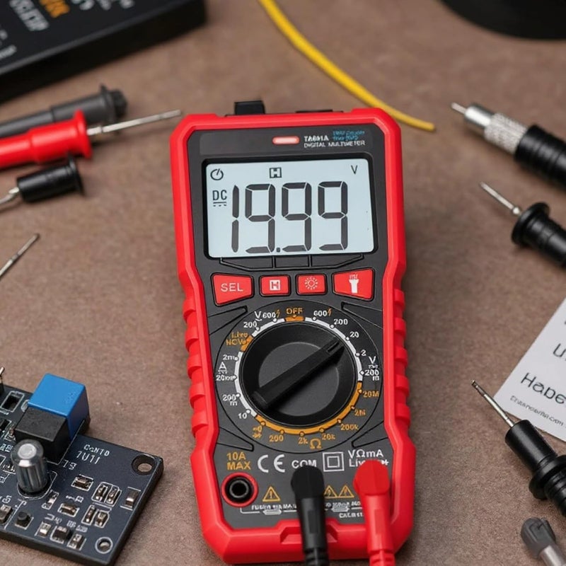 Generic Digital Multimeter, Auto-Ranging Multi Tester, Ac/Dc Voltage, Current, Resistance, Capacitance, Frequency, Pocket-Sized, with Test Lead, for Home Use - Image 3