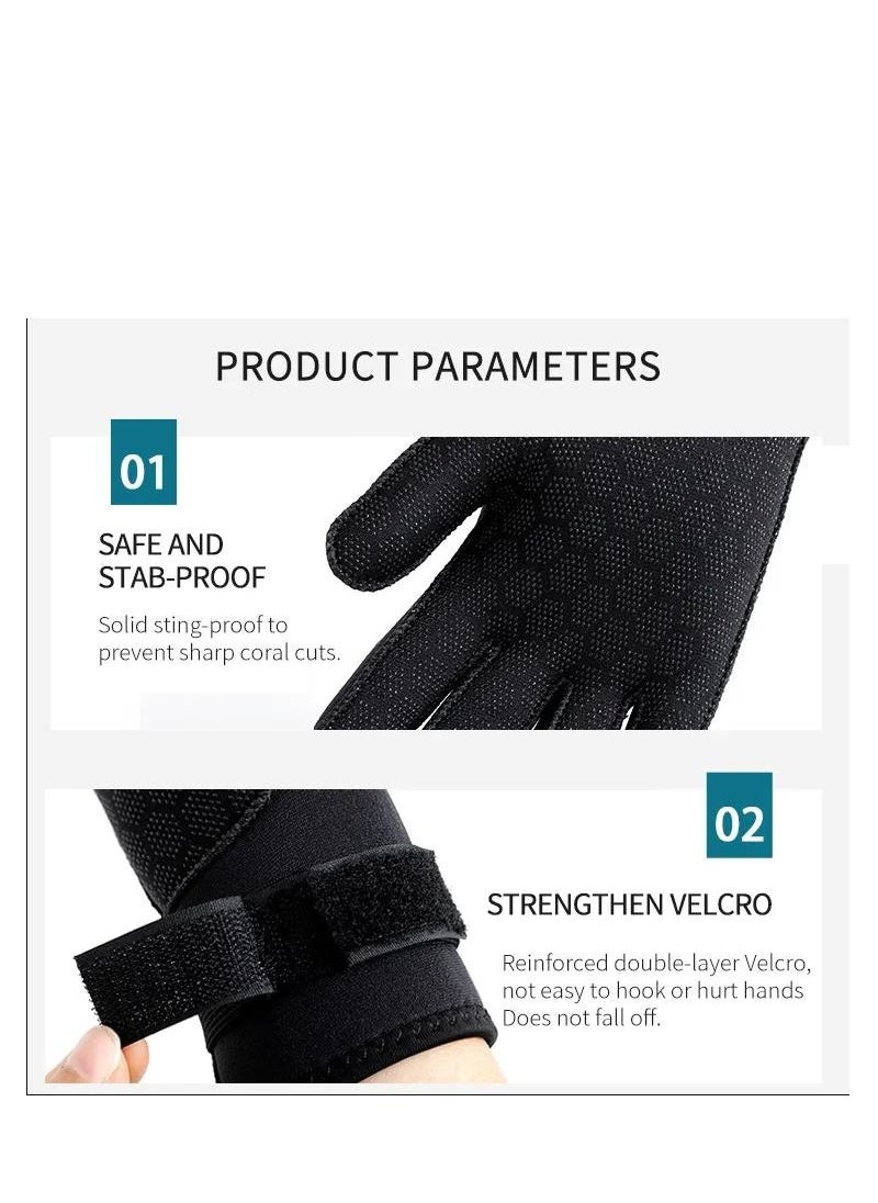 Y&D Wetsuit Gloves, 3mm Neoprene Diving Thermal Anti-Slip Scuba Gloves with Adjustable Wrist Strap for Men Women Snorkeling Water Skiing Swimming Surfing Fishing Kayaking  - Image 3