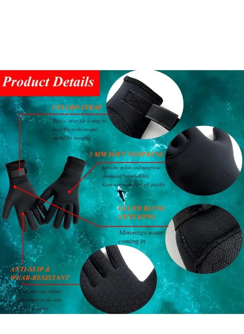 Y&D Wetsuit Gloves, 3mm Neoprene Diving Thermal Anti-Slip Scuba Gloves with Adjustable Wrist Strap for Men Women Snorkeling Water Skiing Swimming Surfing Fishing Kayaking  - Image 4