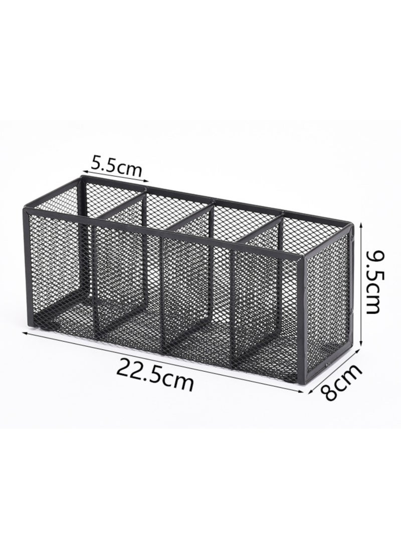 NIIMBOT Pen Holder Pencil Holder 4 Compartments,Metal Mesh Pen Storage Pencil Cup Makeup Brush Holder for Office Desk Accessories  - Image 2