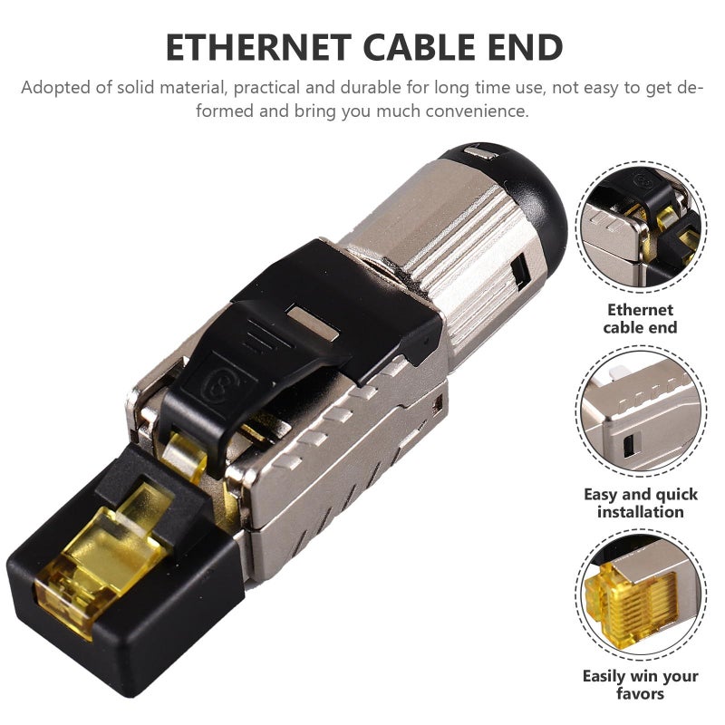 DOITOOL Cat8 RJ45 Pass Through Shielded Ethernet Connector Tool Free External Plug - Image 4