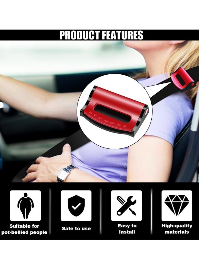 4 قطع من أدوات ضبط حزام الأمان للسيارة، مشابك حزام أمان السيارة العالمية، حزام حماية مريح للكتف والرقبة للسيارة، وسيارات الدفع الرباعي (رمادي، أحمر) - Image 3